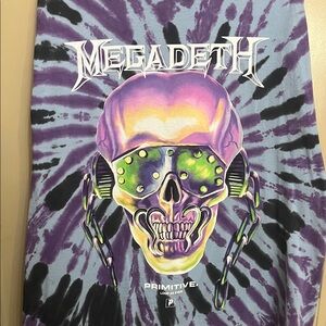 Megadeth Purple Blue & Black Tie-Dye Primitive Skull XL Shirt